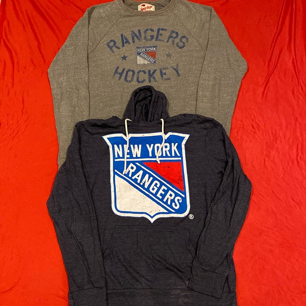 New York Rangers Bundle - Crewneck Sweatshirt AND Lightweight Hoodie Men’s M NHL